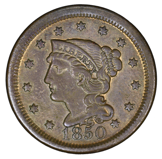 US 1850 Large Cent Old Light Cleaning  A3382