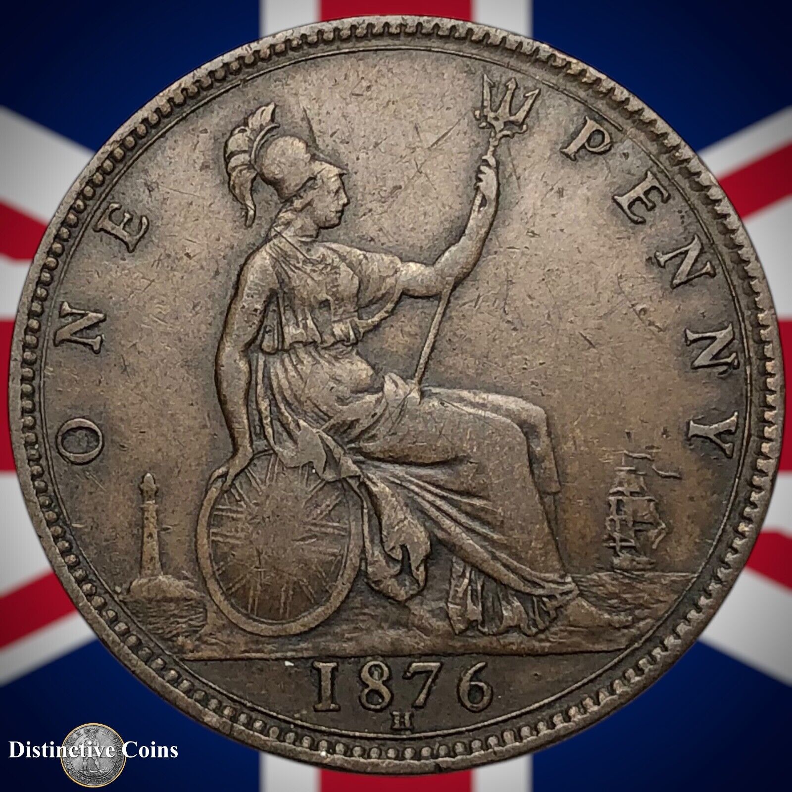 Great Britain 1876 H Penny 1d GB6385