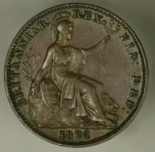 Great Britain Farthing  1822  Nice AU   A2429