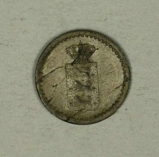 Danish West Indies Silver 2 Skilling 1837 Flat Top 3 AU laminated planchet A2169