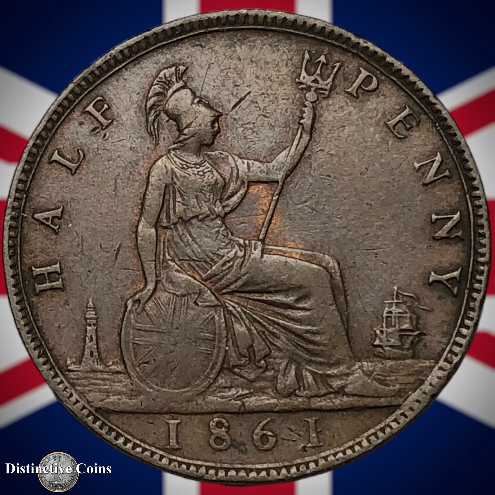 Great Britain 1861 Half Penny 1/2d GB5378