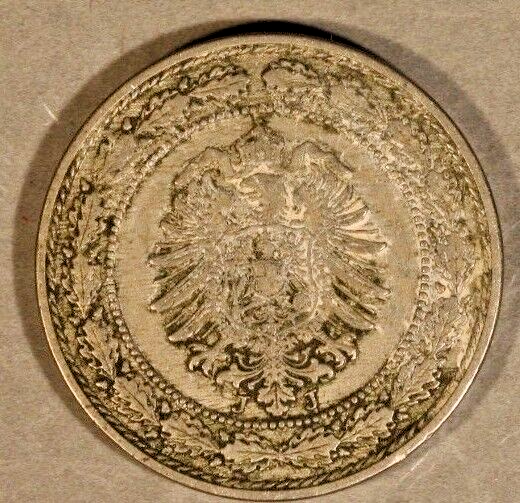 1888J German Empire 20 Pfennig Better Date