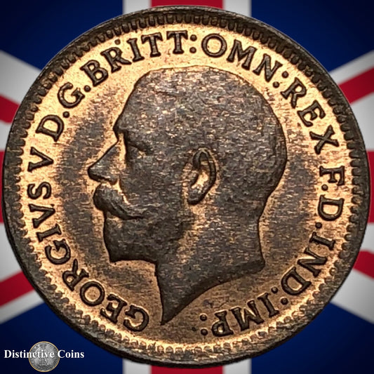 Great Britain 1913 Third Farthing 1/3 Penny GB3038