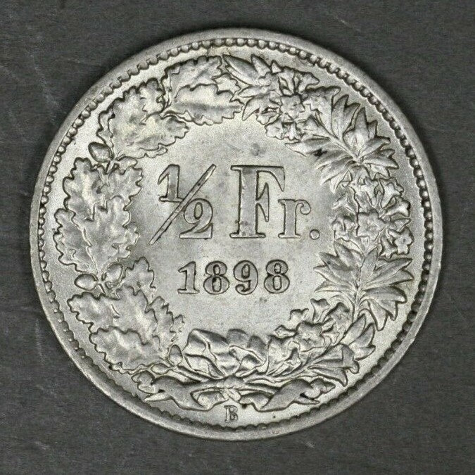 Switzerland 1898 1/2 Franc CH AU/UNC  A3003