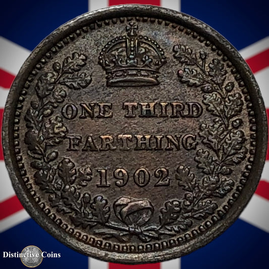 Great Britain 1902 Third Farthing 1/3 Penny GB3034