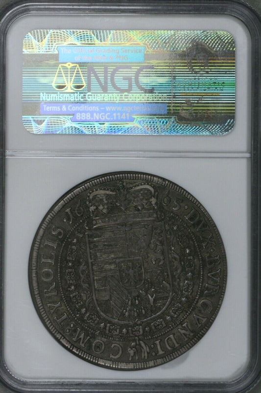 Austria 1665 Taler Hall NGC XF 45    S262