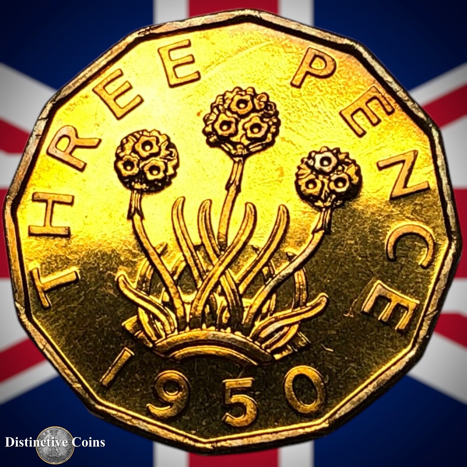 Great Britain 1950 Proof Three Pence 3d GB7373