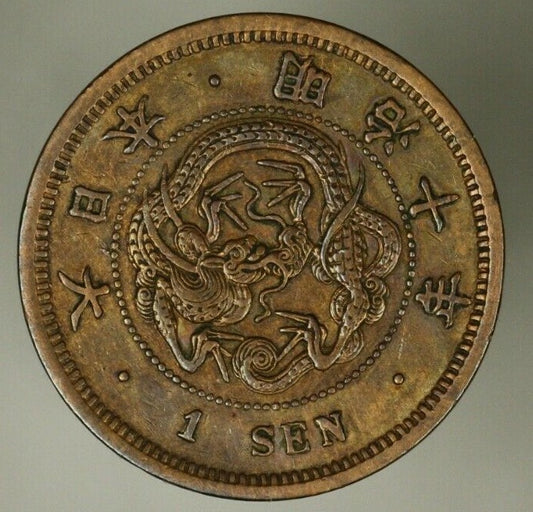 Japan Sen Meiji-10 - 1877  Emperor Mutsuhito  XF/AU  A2480