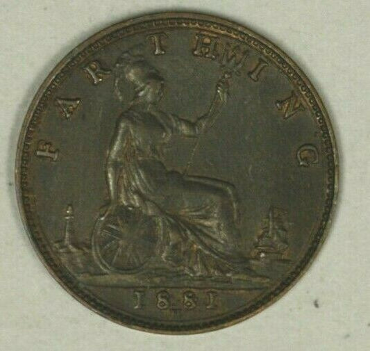 Great Britain Farthing  1881-H AU   A2435