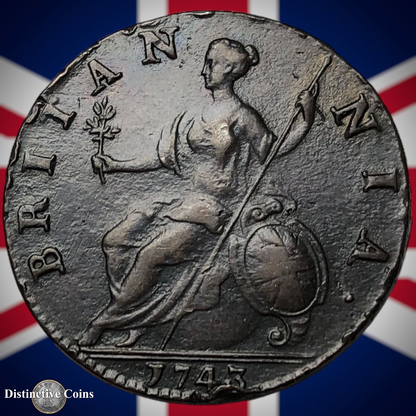 Great Britain 1743 Half Penny 1/2d GB5084