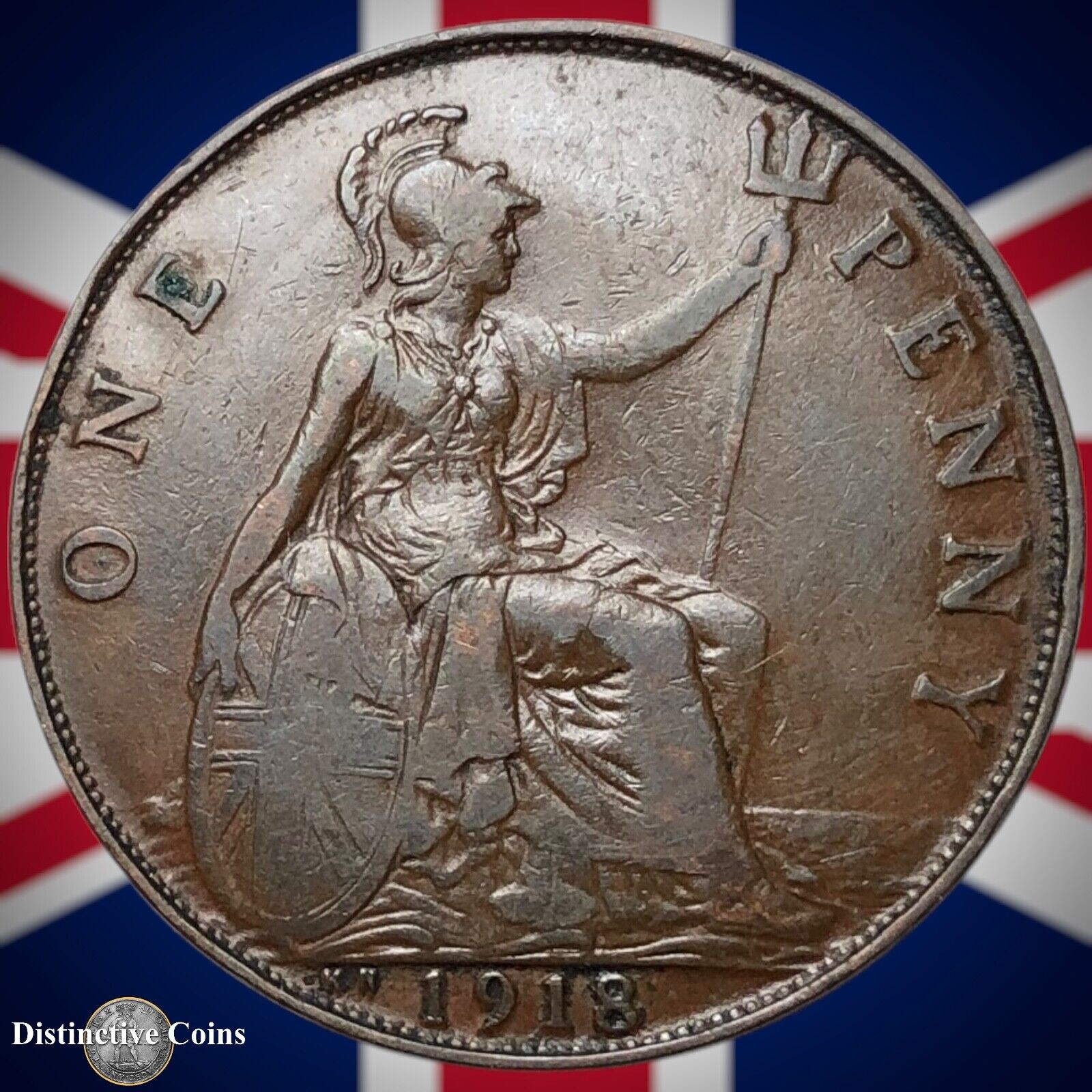 Great Britain 1918 KN Penny 1d GB6893