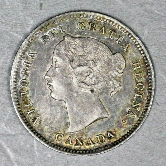 Canada 1897 Silver 5 Cent Original AU  A3170