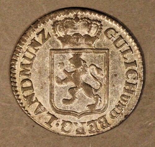 1792 German States Julich-Berg 3 Stuber Silver Nice