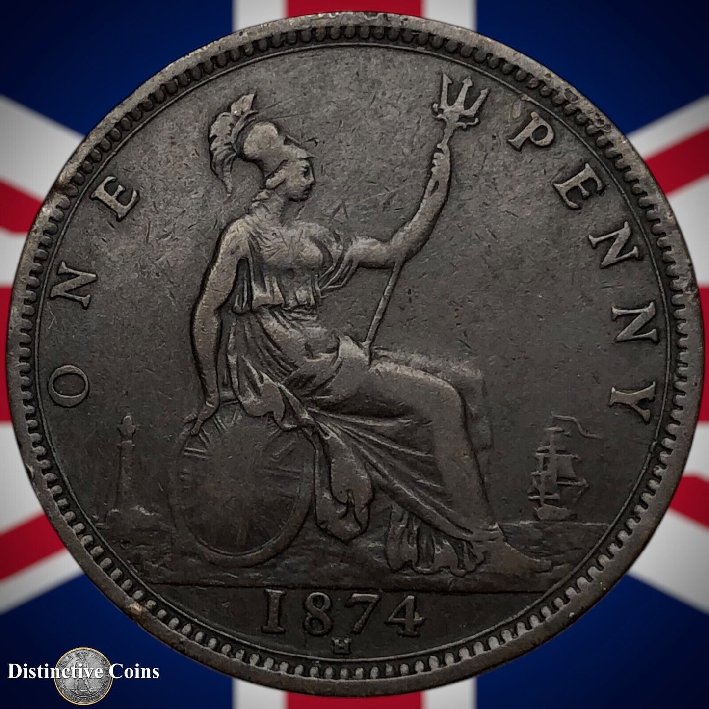 Great Britain 1874 H Penny 1d GB6348