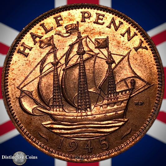 Great Britain 1945 Half Penny 1/2d GB6044