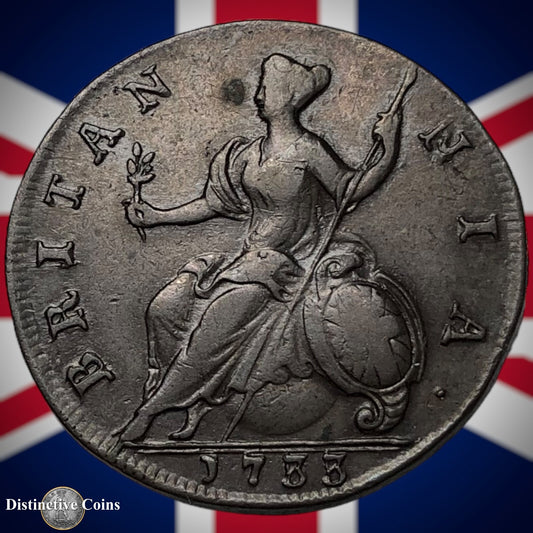 Great Britain 1733 Half Penny 1/2d GB5046