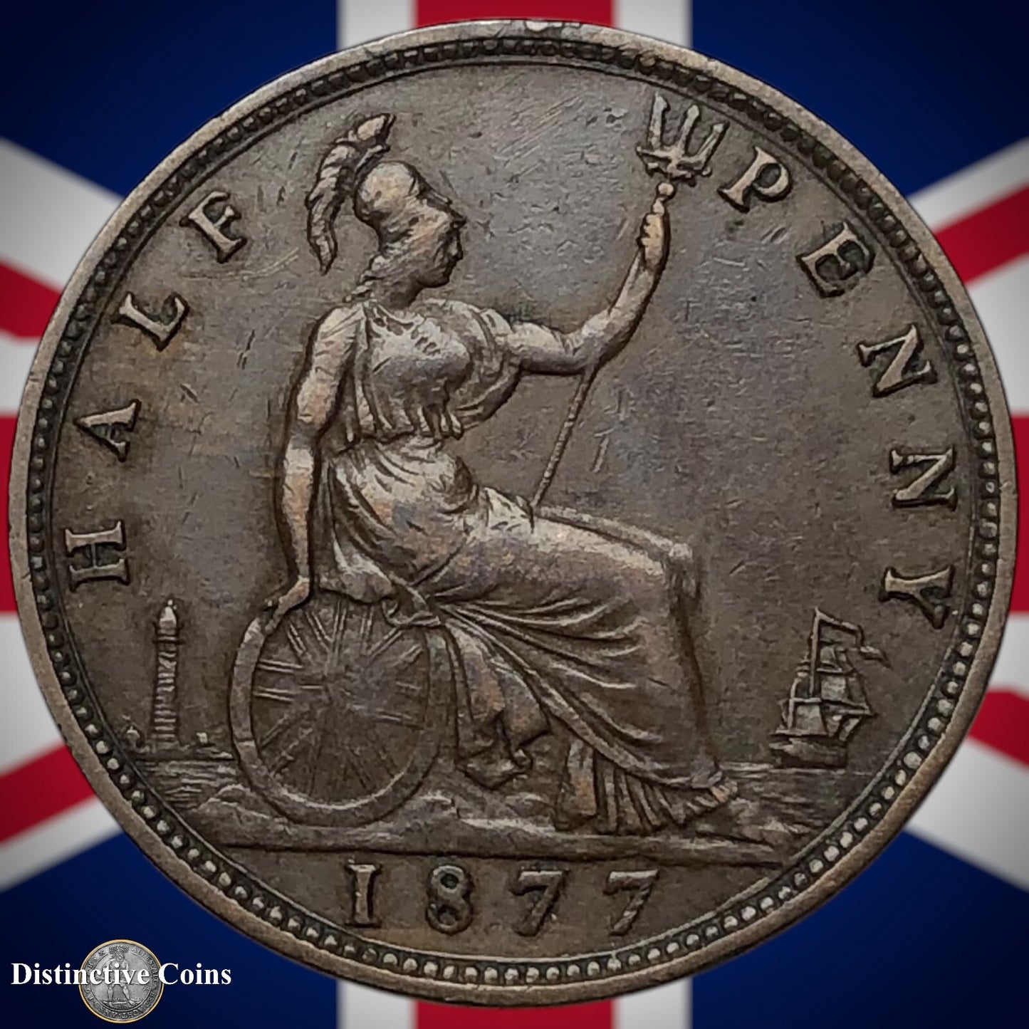 Great Britain 1877 Half Penny 1/2d GB5537