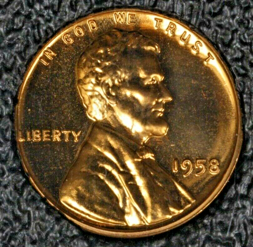 US 1958 Lincoln Wheat Penny 1 Cent Proof   A2634