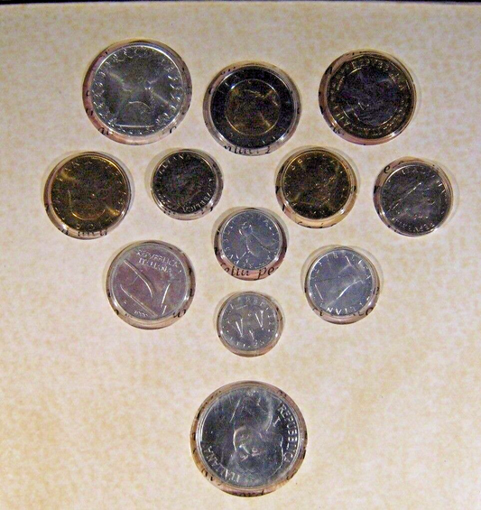 1999 Italy Mint Set 12 Coins Uncirculated Vic Alfieri