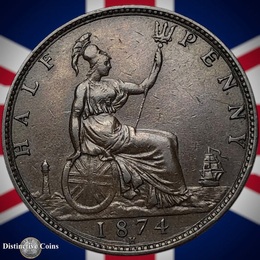 Great Britain 1874 H Half Penny 1/2d GB5513