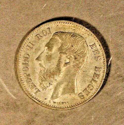 1866 Belgium 50 Centimes Higher Grade Silver