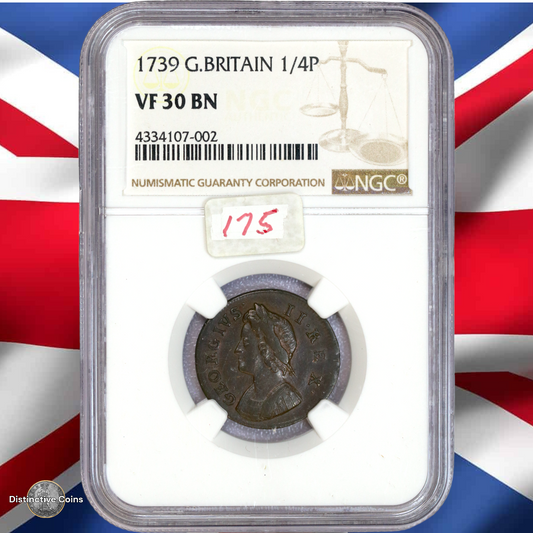 Great Britain 1739 Farthing NGC VF30BN - GBS032