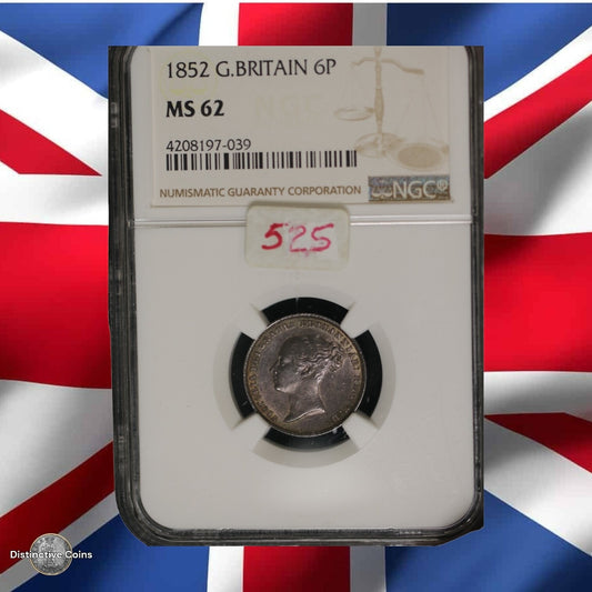 Great Britain 1852 6 Pence NGC MS62