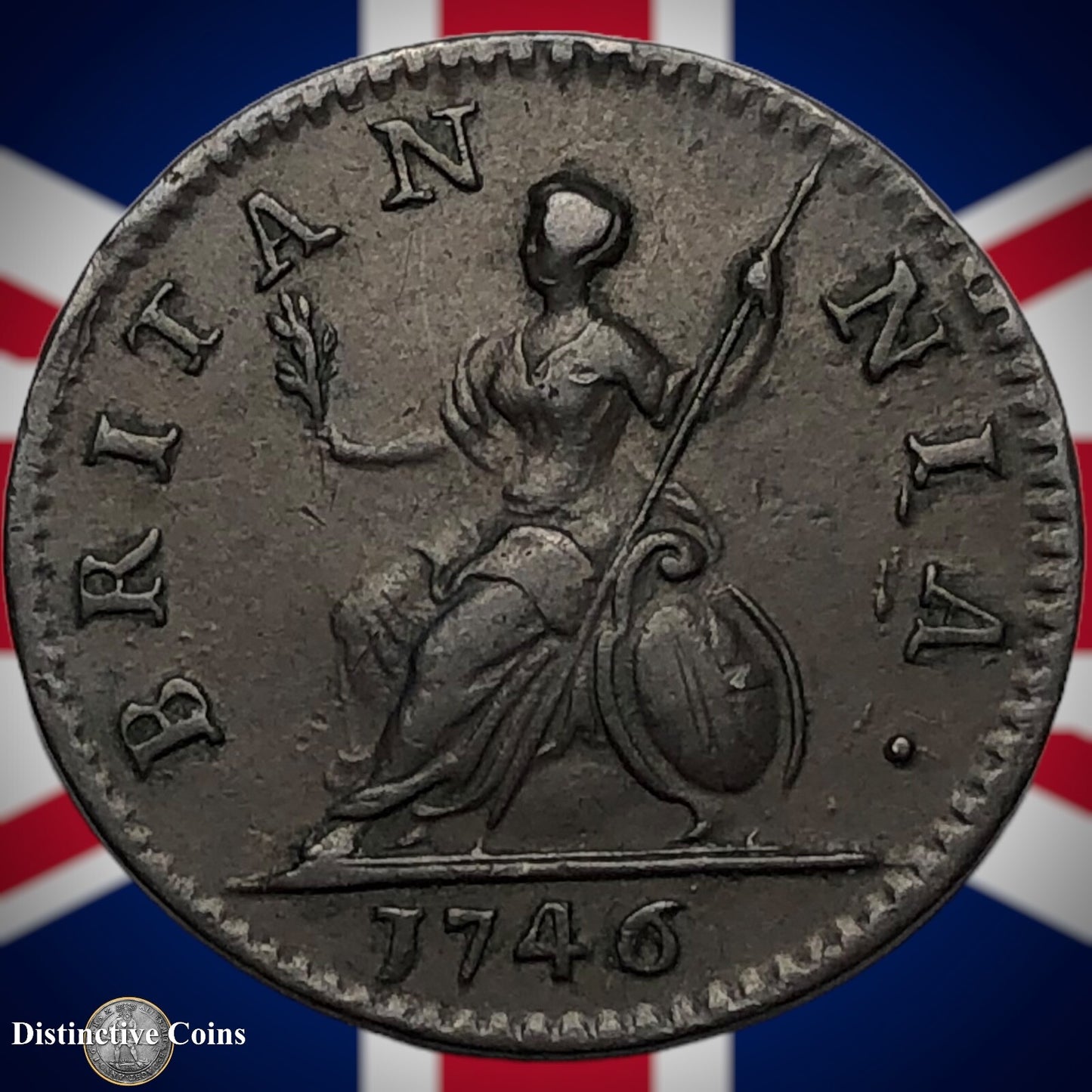 Great Britain 1746 Farthing 1/4d GB3170