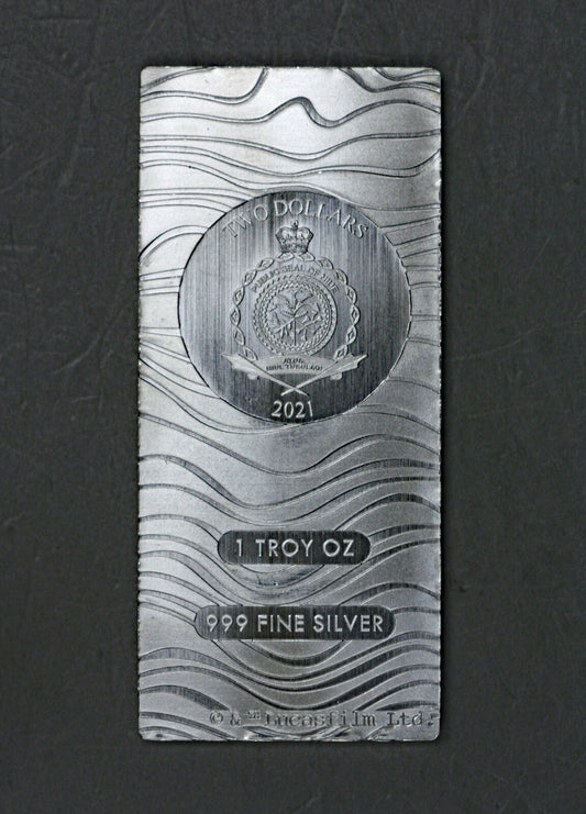 2021 Niue Star Wars $2 Mandalorian Beskar .999 Fine Silver 1oz Bar  B447