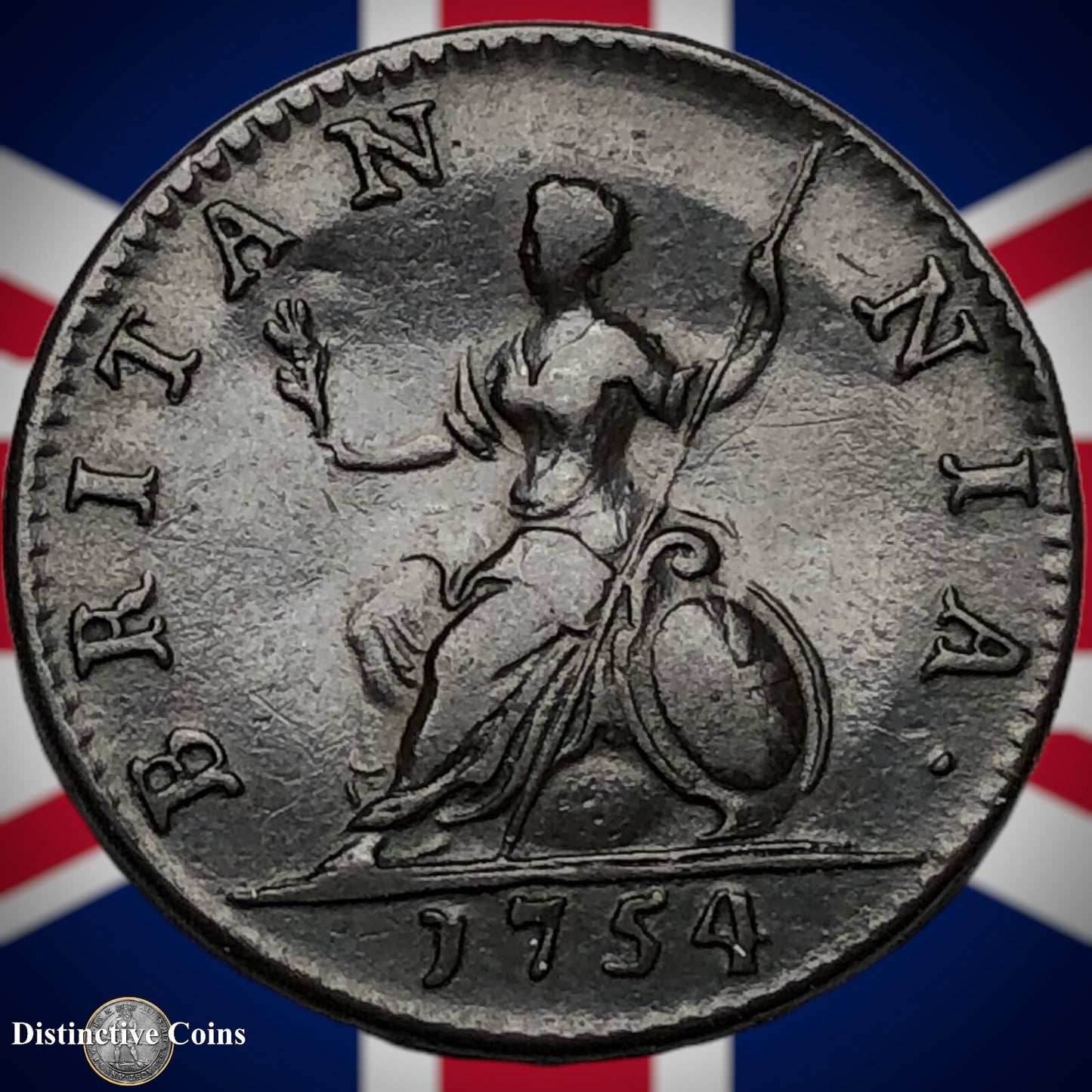 Great Britain 1754 Farthing 1/4d GB3184