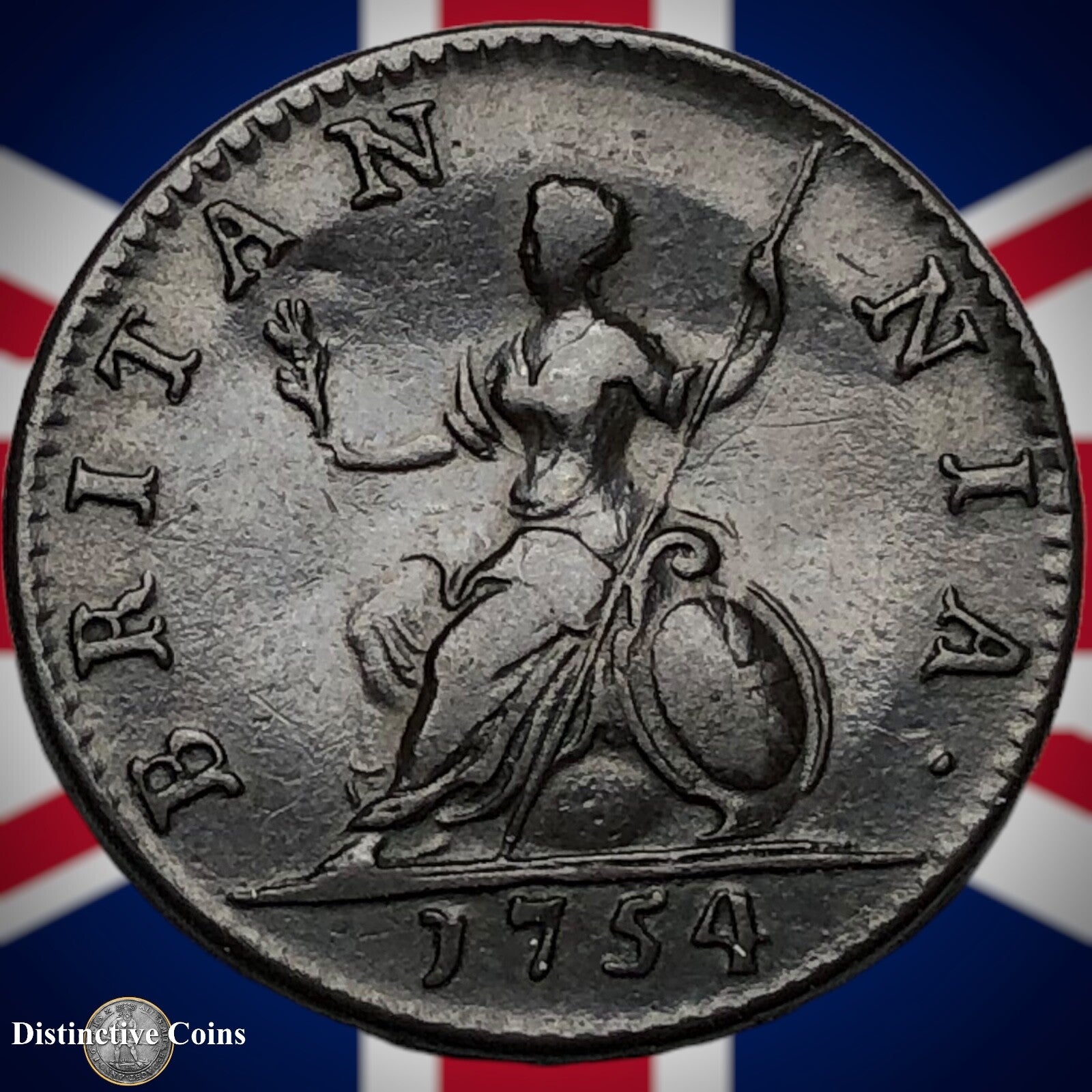 Great Britain 1754 Farthing 1/4d GB3184