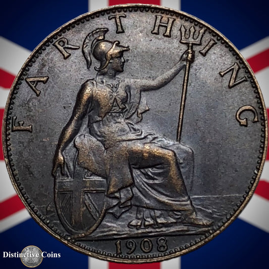 Great Britain 1908 Farthing 1/4d GB4614