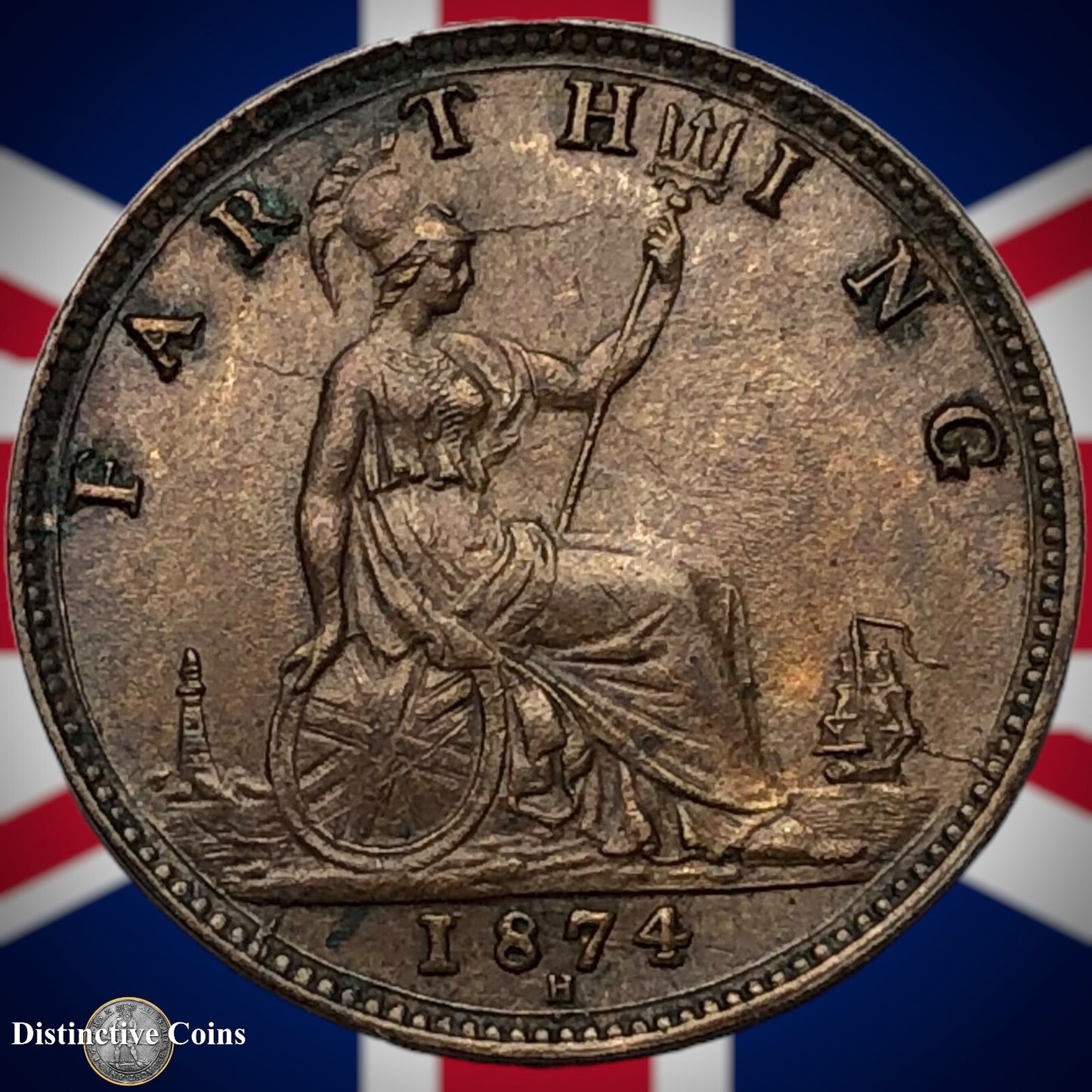 Great Britain 1874 H Farthing 1/4d GB3720