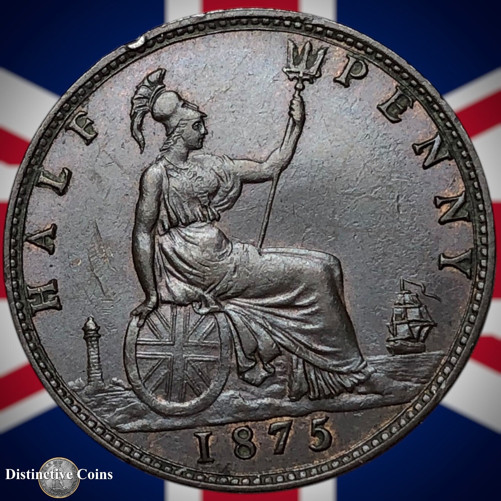 Great Britain 1875 Half Penny 1/2d GB5521