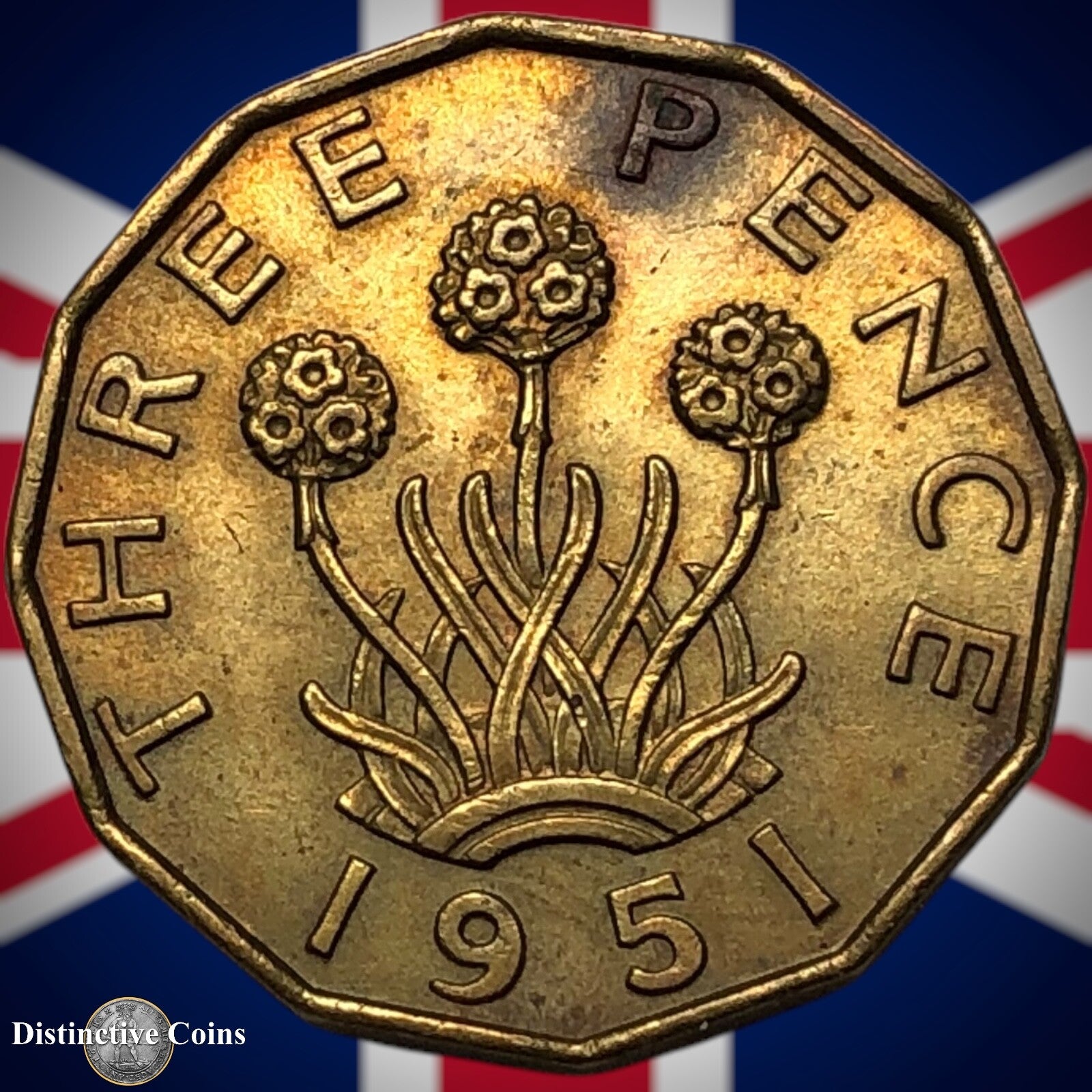 Great Britain 1951 Three Pence 3d GB7374