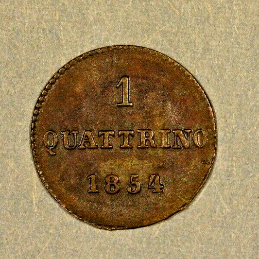 Italian State: Tuscany 1854  Quattrino  A115