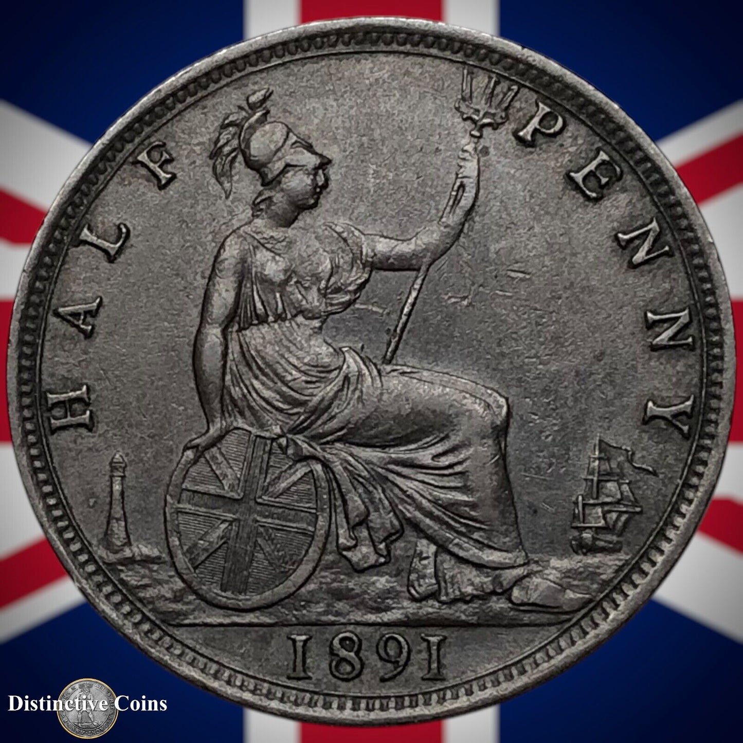 Great Britain 1891 Half Penny 1/2d GB5689