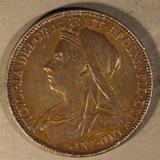 1900 Great Britain Silver Florin Original Tone + Details