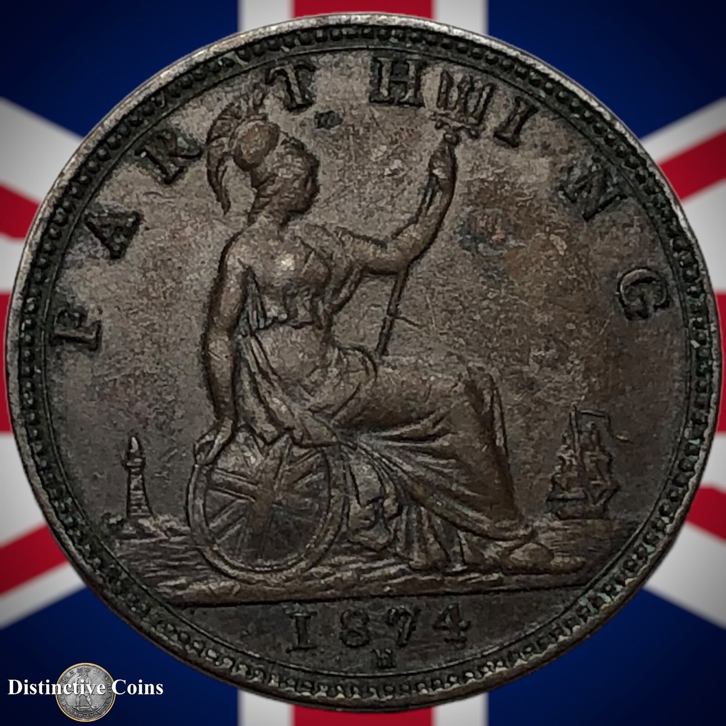 Great Britain 1874 H Farthing 1/4d GB3724