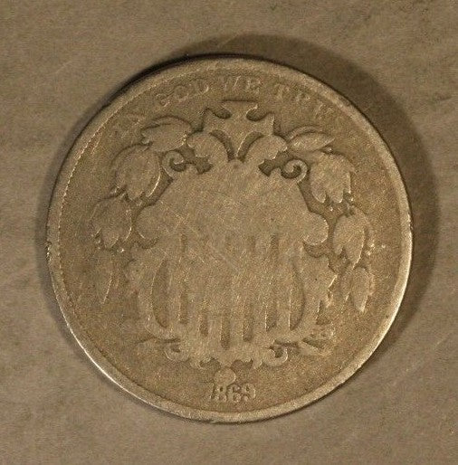 1869 Shield Nickel Circulated