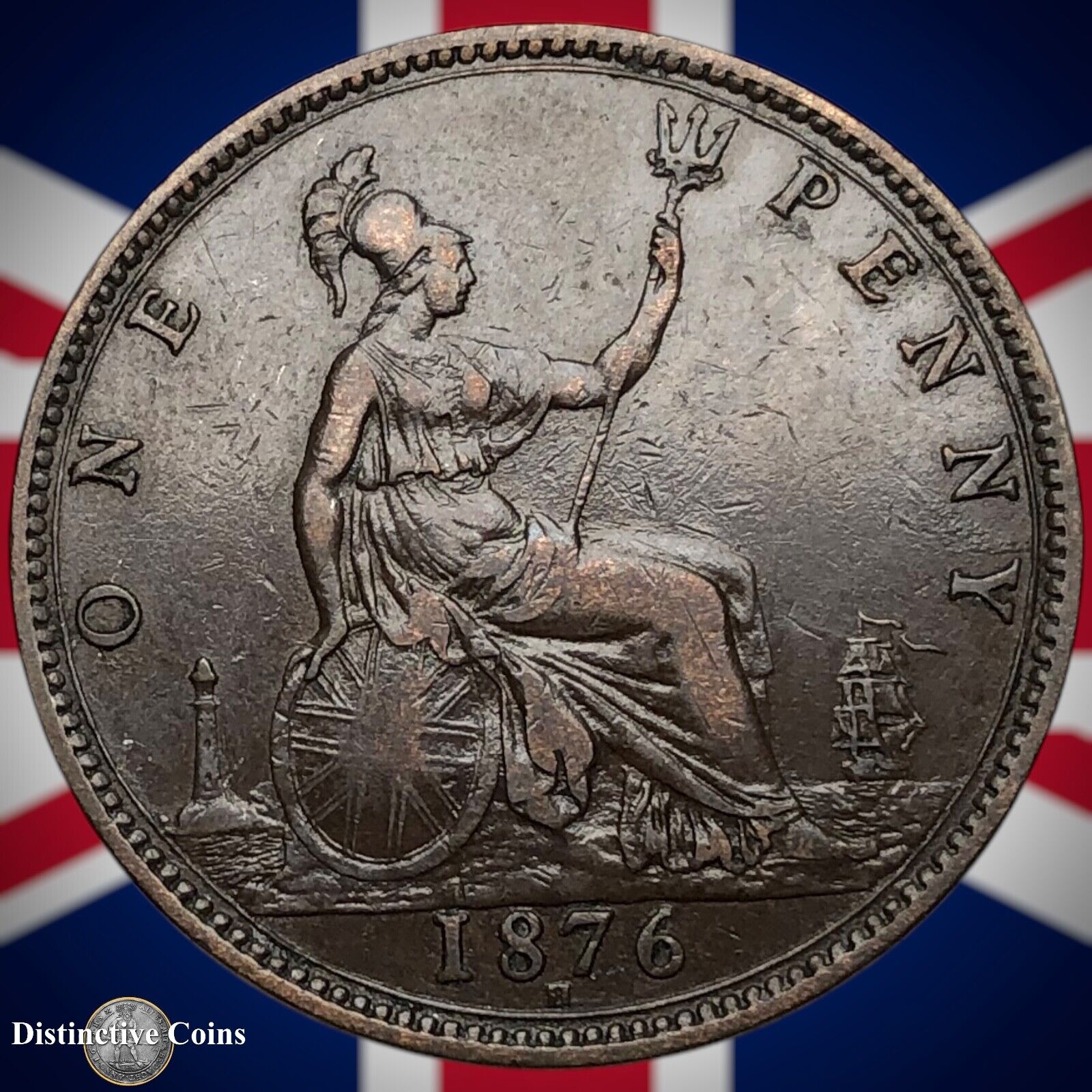 Great Britain 1876 H Penny 1d GB6386