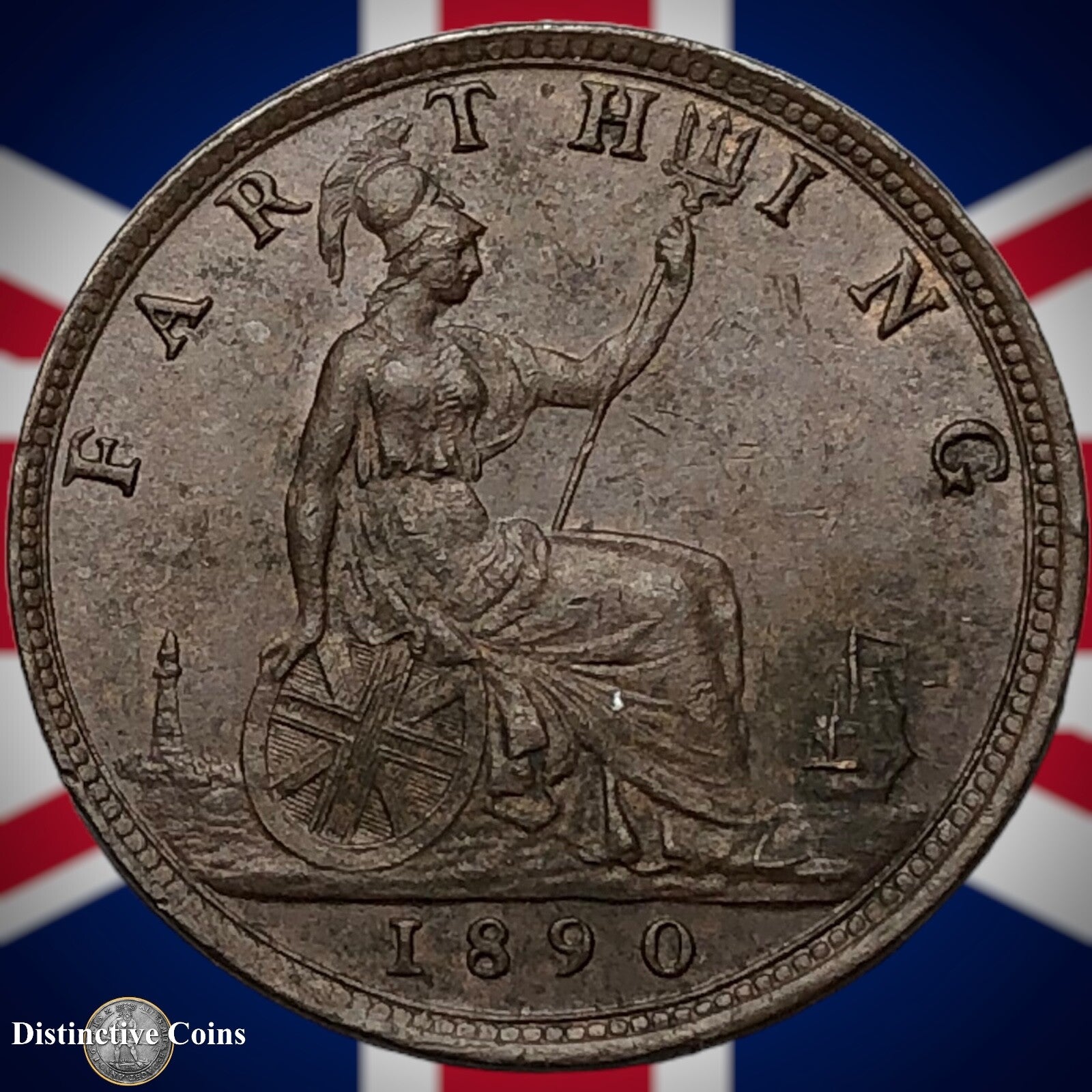 Great Britain 1890 Farthing 1/4d GB4287