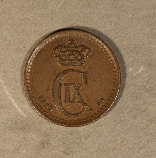 1883 Denmark 1 Ore Very High Grade