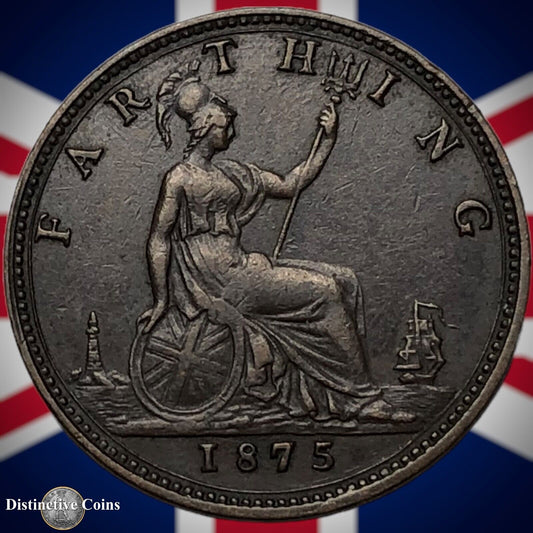 Great Britain 1875 Farthing 1/4d Small Date Variety GB3733