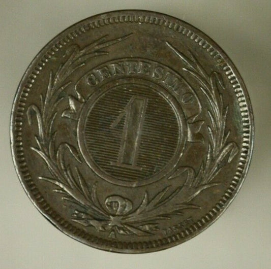 Uruguay  4 Centesimos 1869-A  UNC   A909