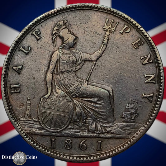 Great Britain 1861 Half Penny 1/2d GB5374