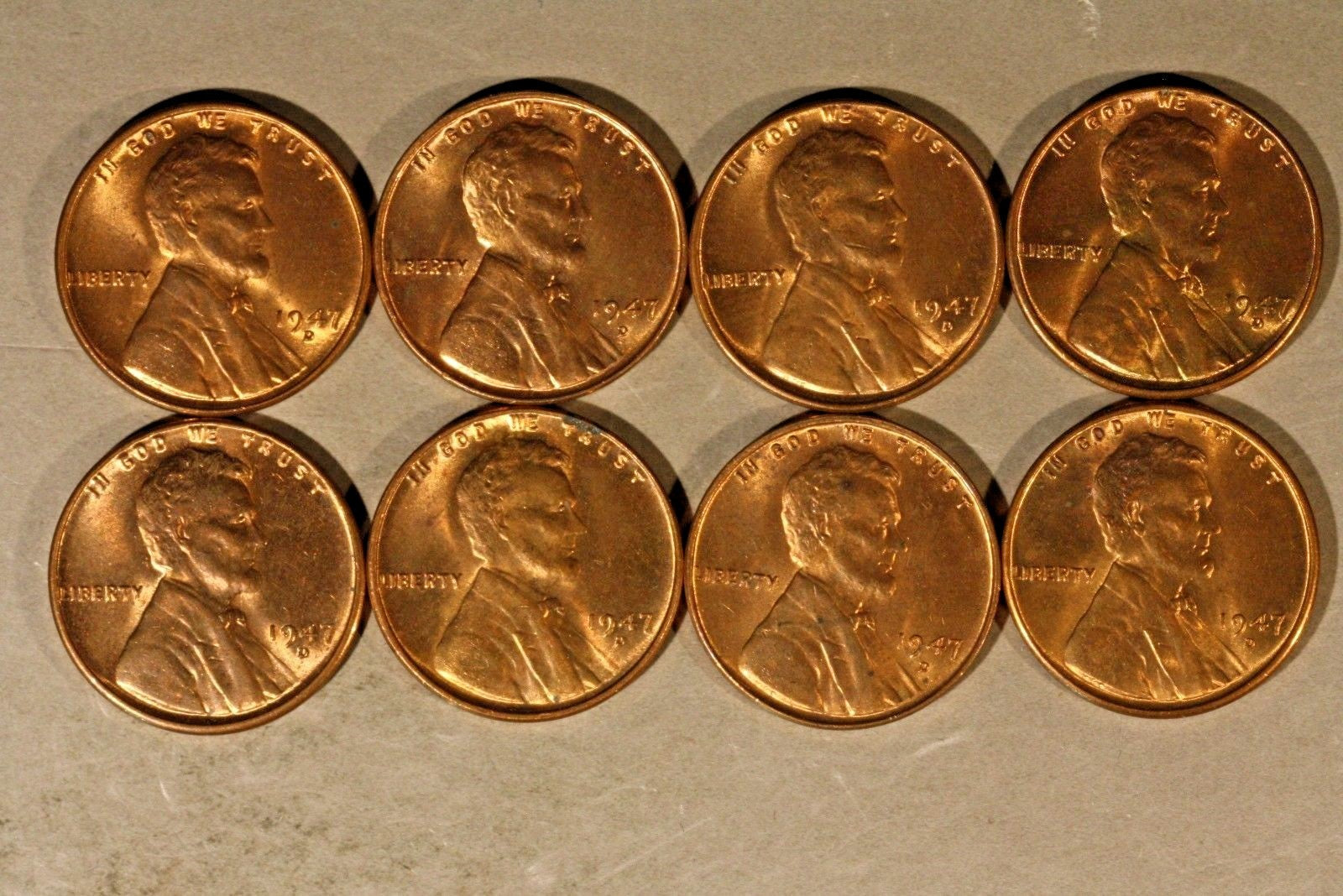 1947D Lincoln Wheat Cent Lot of 19 Pieces, High Grade