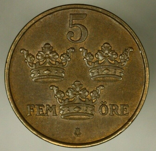 Sweden 5 Ore 1909  XF   A953