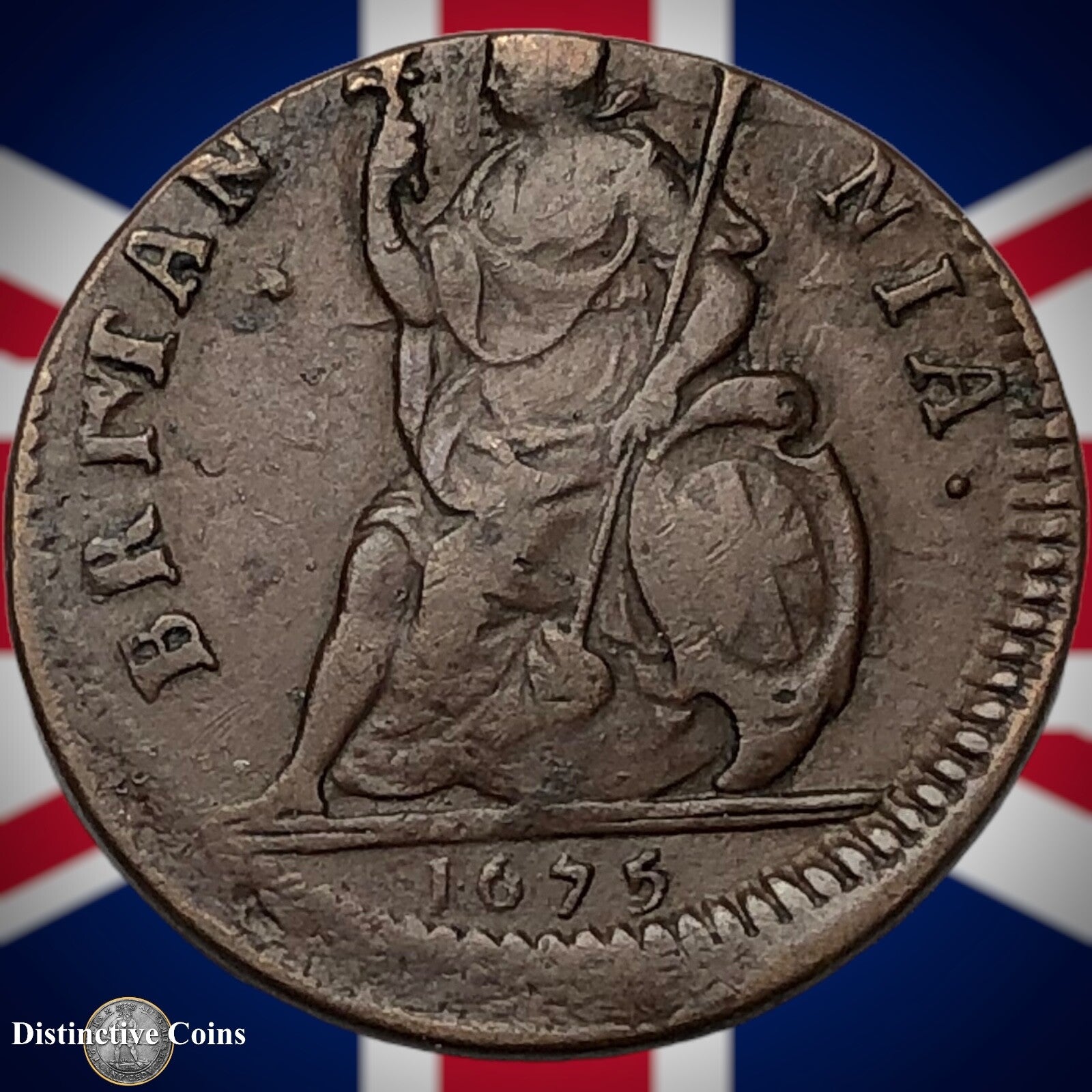 Great Britain 1675 10% Off Center Farthing 1/4d GB3150