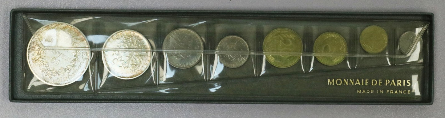 France 1967 Monnaie de Paris Fleurs De Coins Paris Mint 8 Coin Set OGP D035